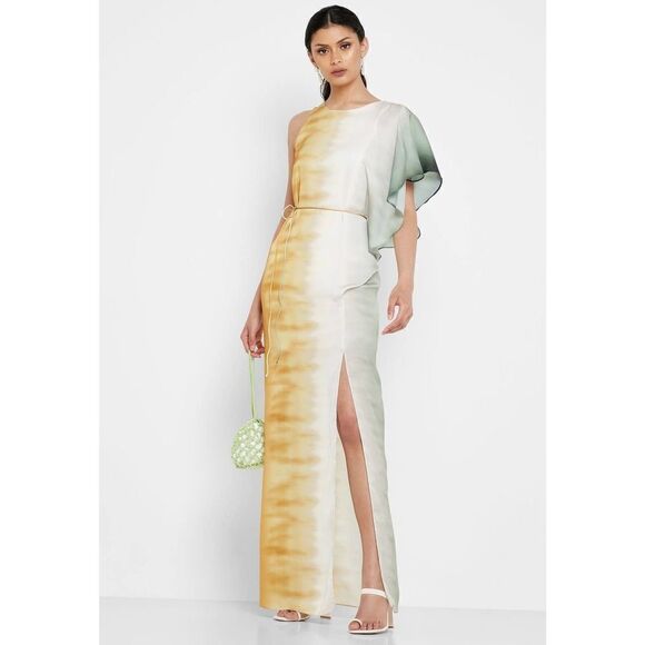 Mango Asymmetric Tie Dye Belted Dress - Picture 1 of 5